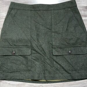 Madewell Forest Green Skirt with Buttoned Pockets